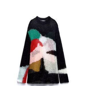 ZARA colorblock open knit sweater